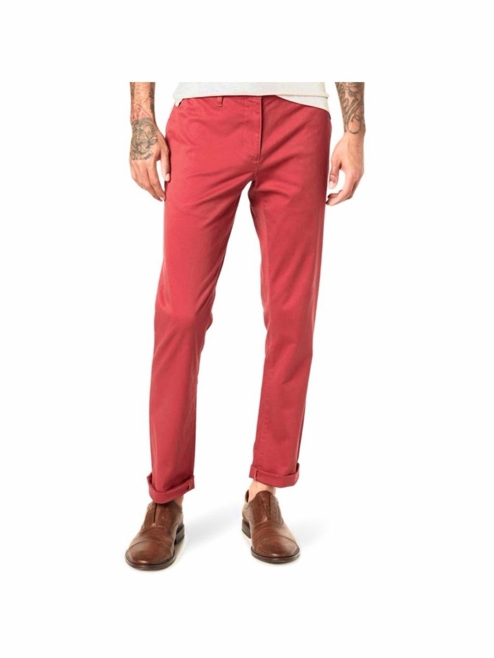 14th & Union Men's RUST Red Slim Chinos